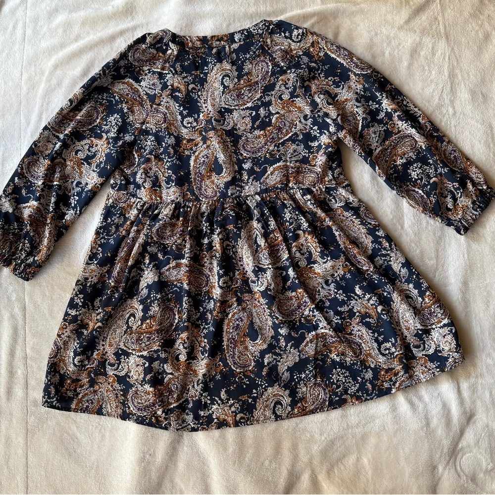 Melloday Blue Paisley Button Down Blouse – Size M